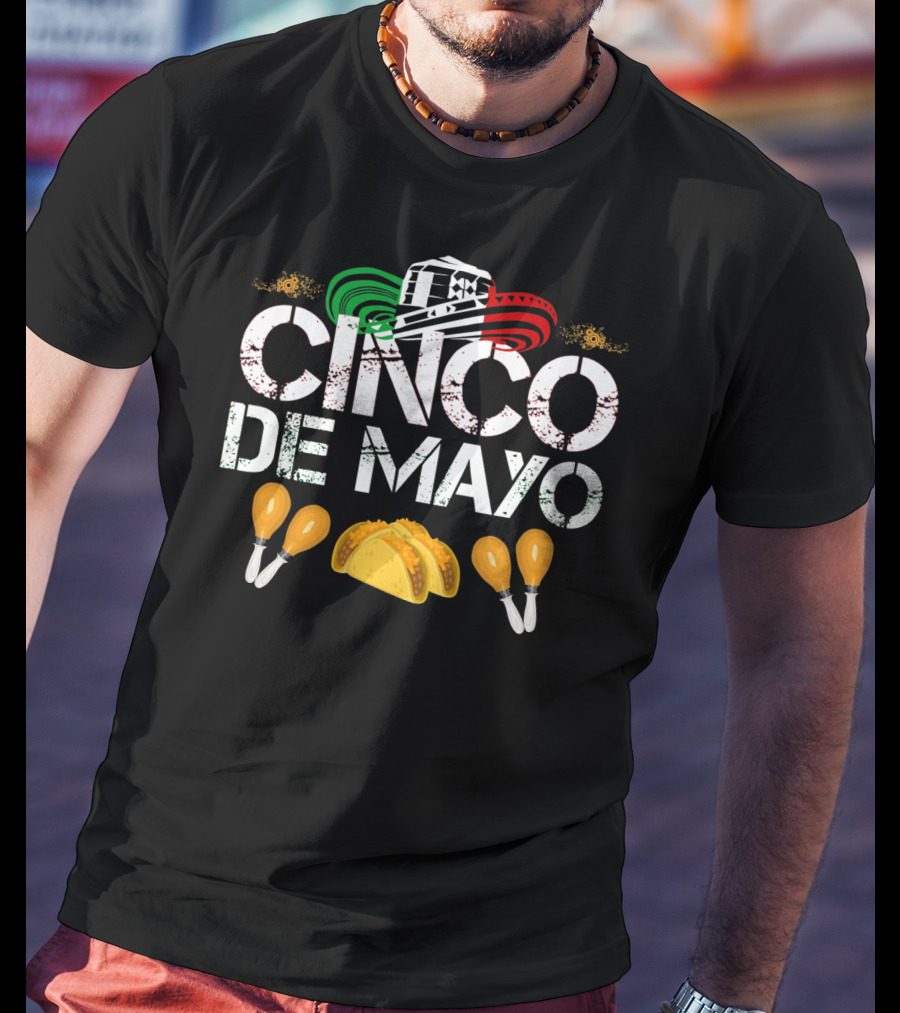 Cinco De Mayo Sombrero Tacos Maracas Fiesta T-Shirt