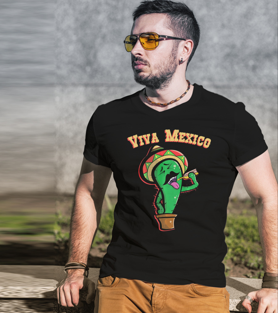 Viva Mexico Cactus Mustache Sombrero T-Shirt