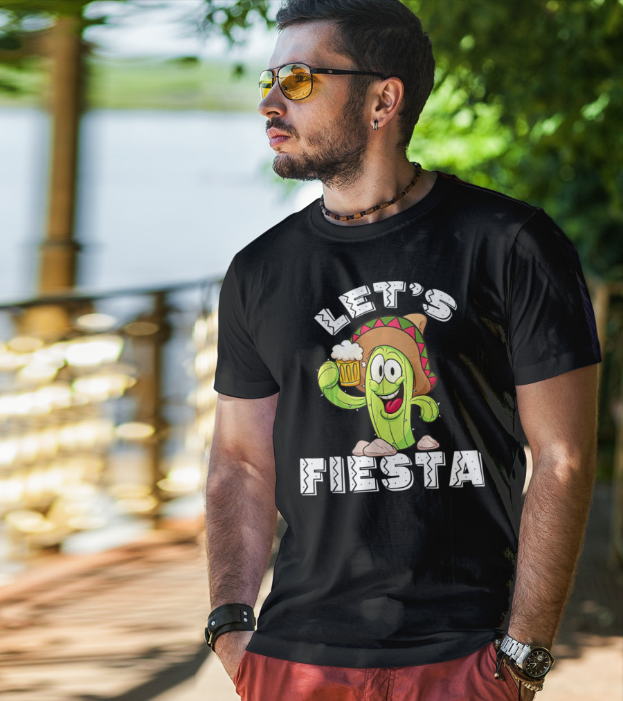 Let's Fiesta Cactus Sombrero Beer T-Shirt