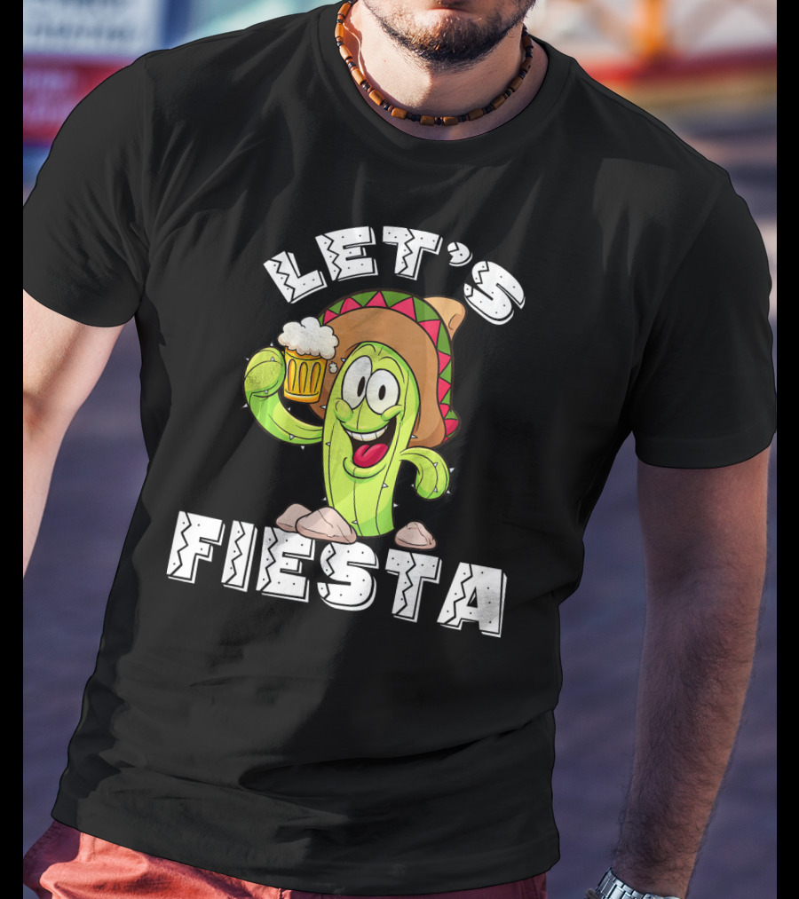 Let's Fiesta Cactus Sombrero Beer T-Shirt