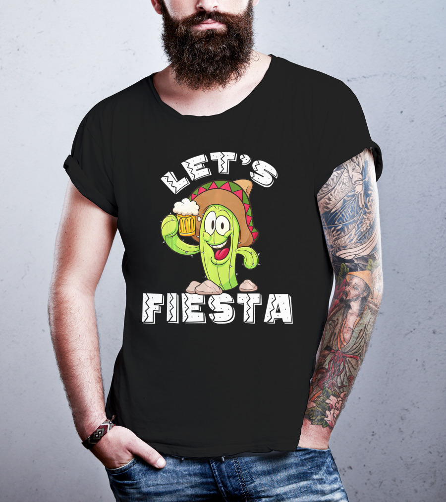 Let's Fiesta Cactus Sombrero Beer T-Shirt