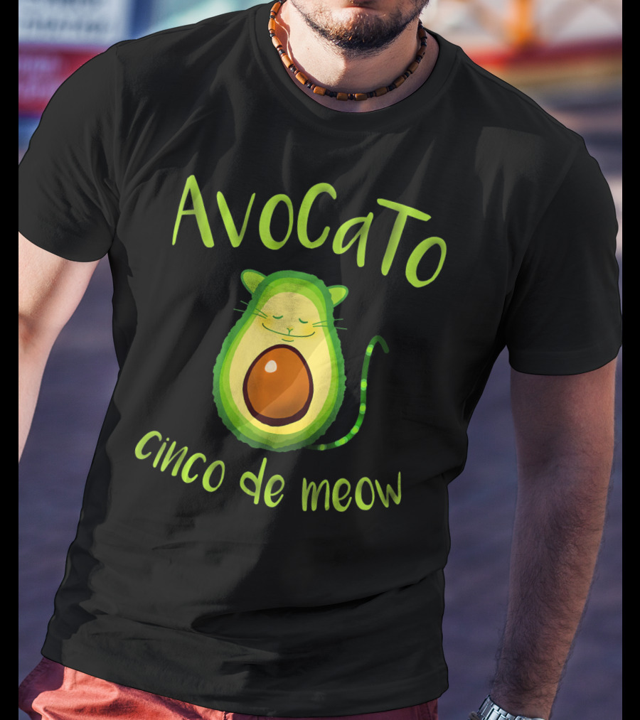 Avocato Cinco De Meow Avocado Cat Fusion T-Shirt