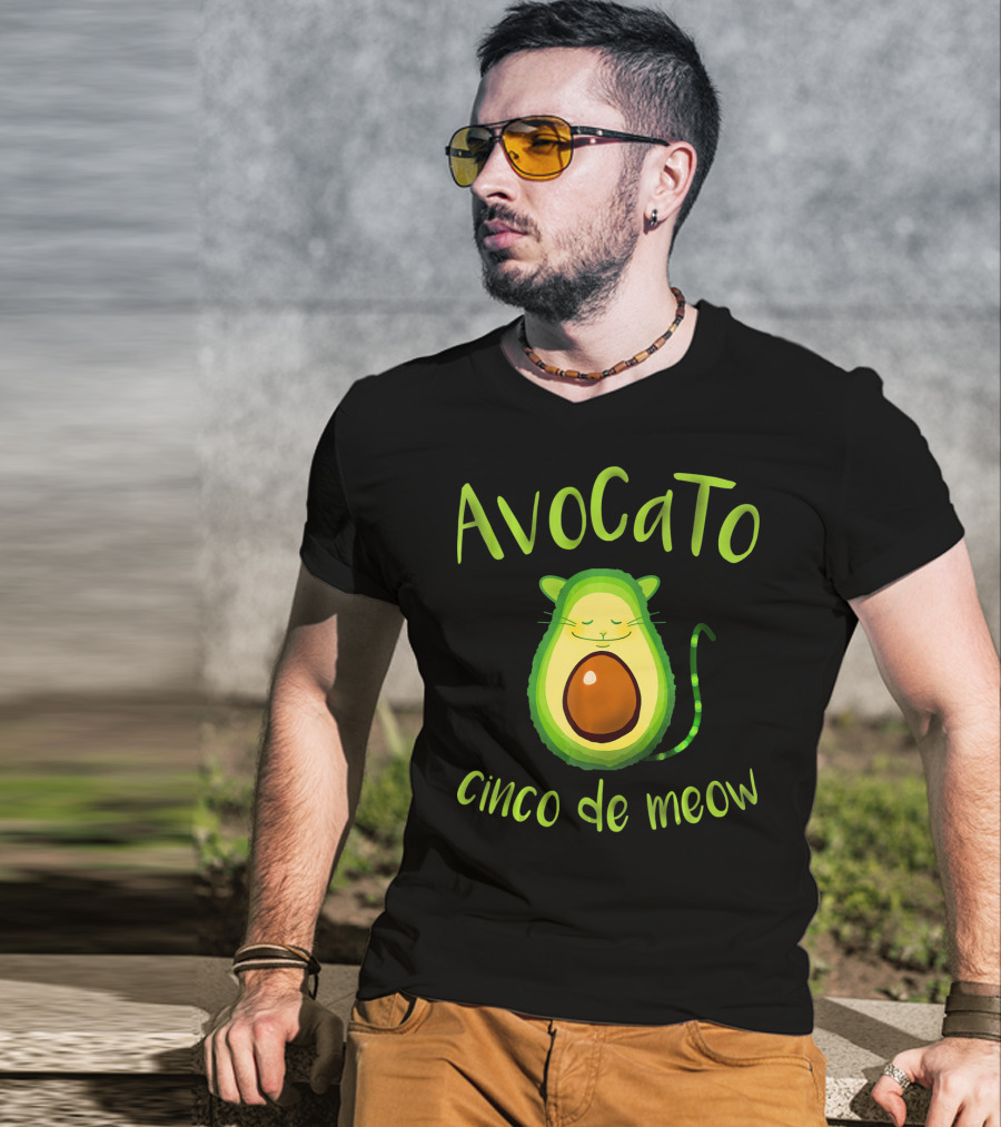 Avocato Cinco De Meow Avocado Cat Fusion T-Shirt