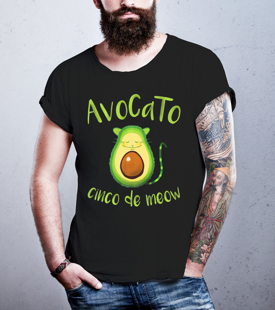 Avocato Cinco De Meow Avocado Cat Fusion T-Shirt