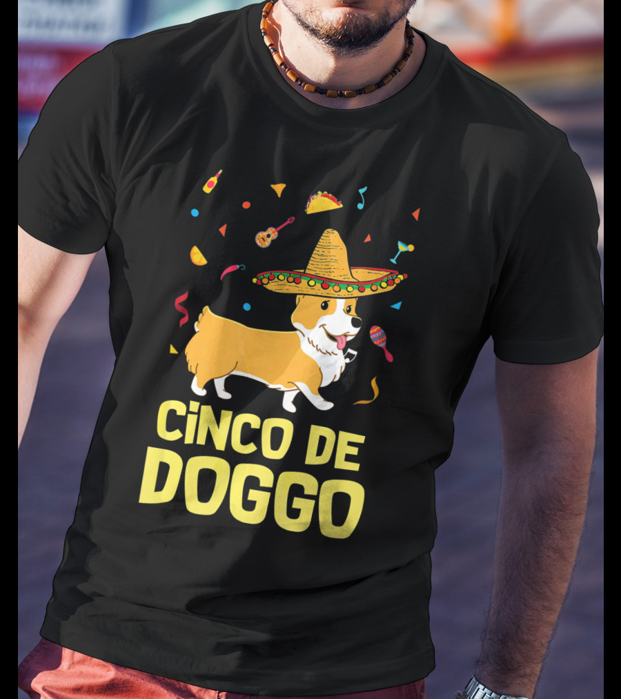 Cinco De Doggo Funny Taco Sombrero Corgi T-Shirt