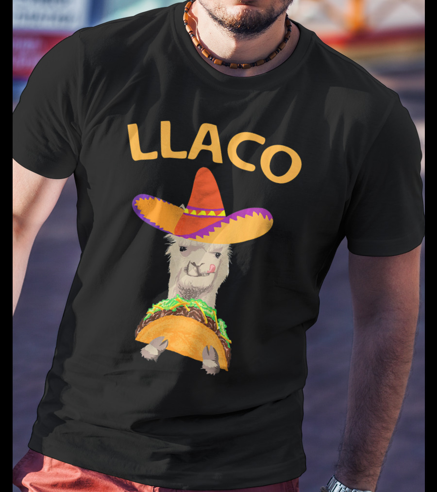 LLACO Llama Taco Sombrero Funny Cinco De Mayo T-Shirt
