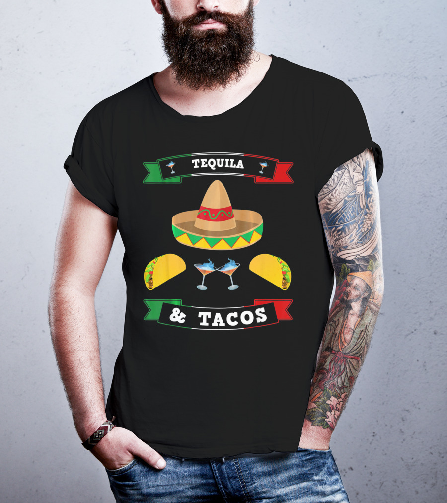 Tequila And Tacos Sombrero Margaritas Cinco De Mayo Mexi T-Shirt