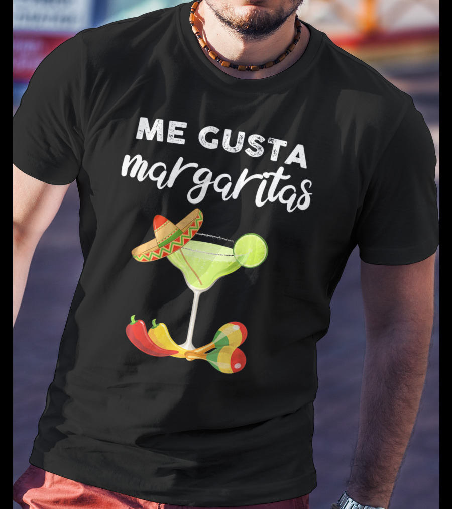 Me Gusta Margaritas Sombrero Lime Peppers Fiesta T-Shirt