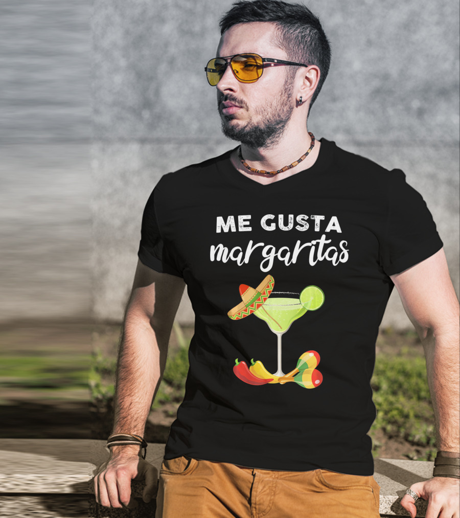 Me Gusta Margaritas Sombrero Lime Peppers Fiesta T-Shirt