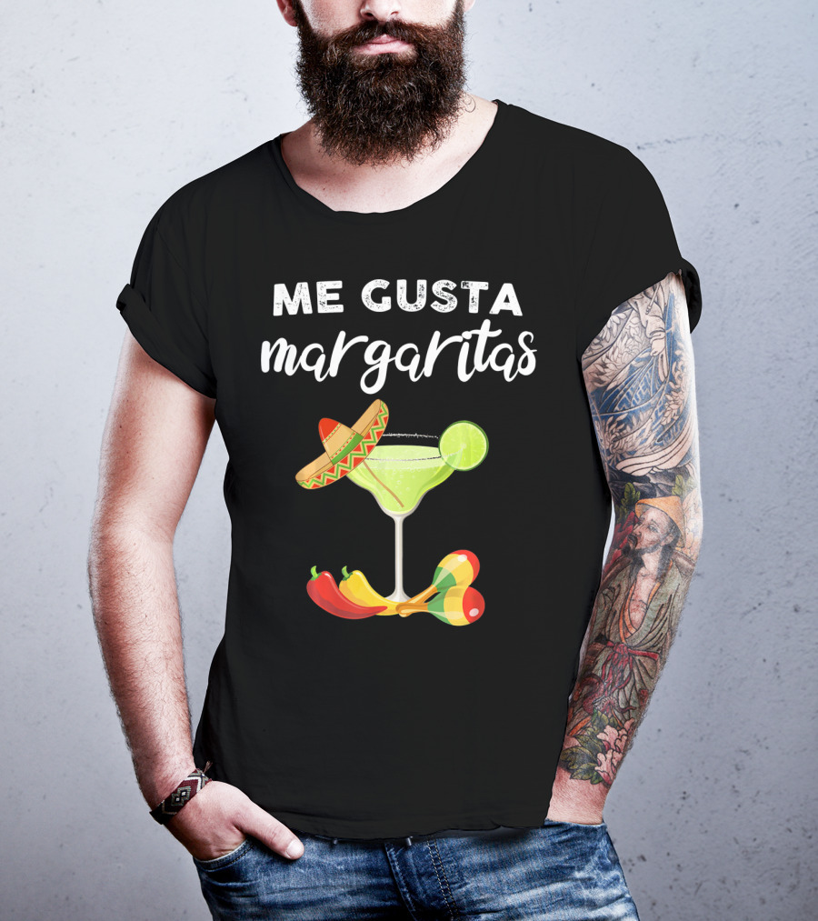 Me Gusta Margaritas Sombrero Lime Peppers Fiesta T-Shirt