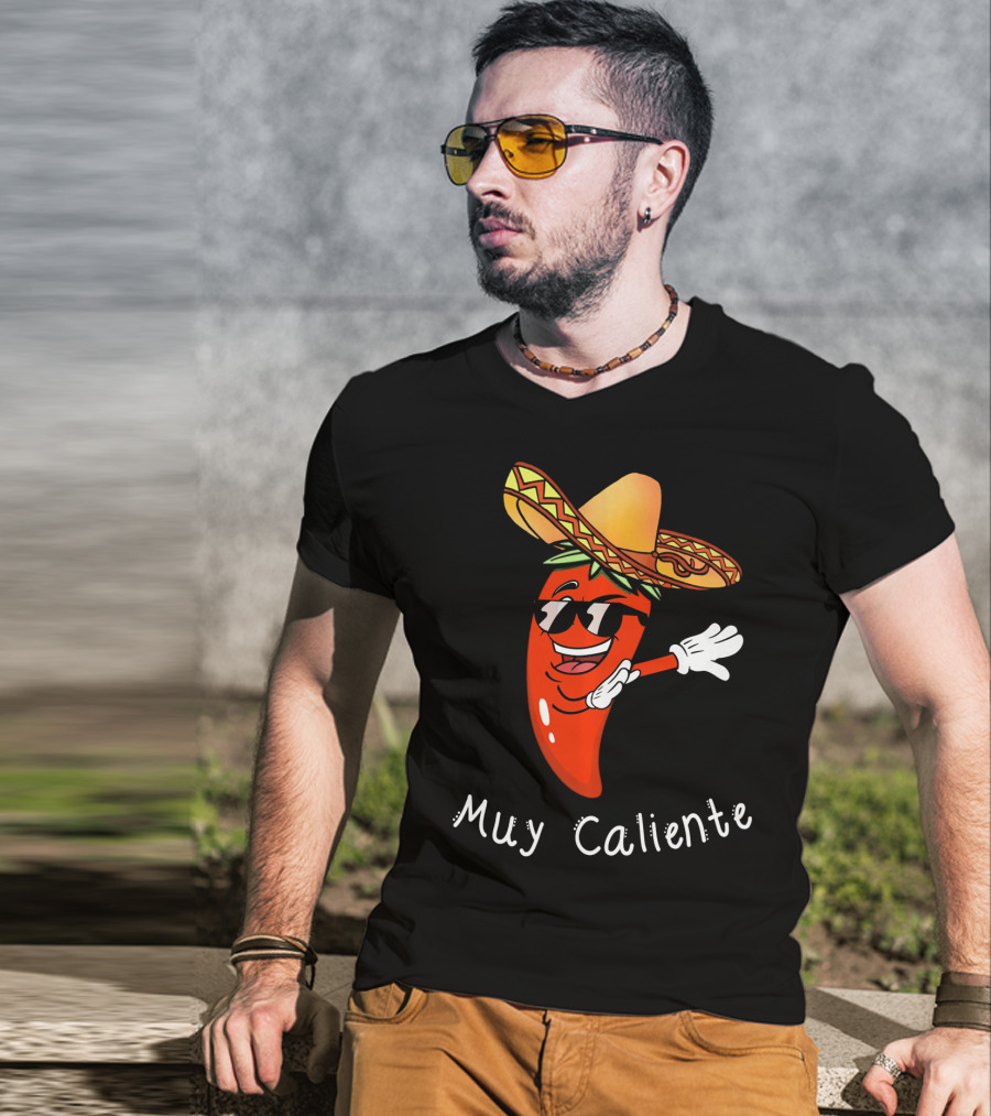 Muy Caliente Dabbing Jalapeno Cinco De Mayo T-Shirt