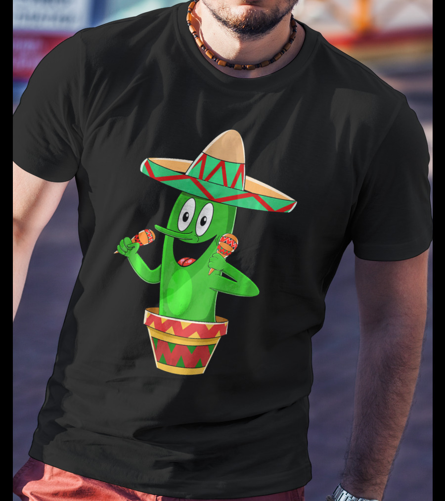 Fiesta Cactus Arriba Sombrero Maracas Cinco De Mayo T-Shirt