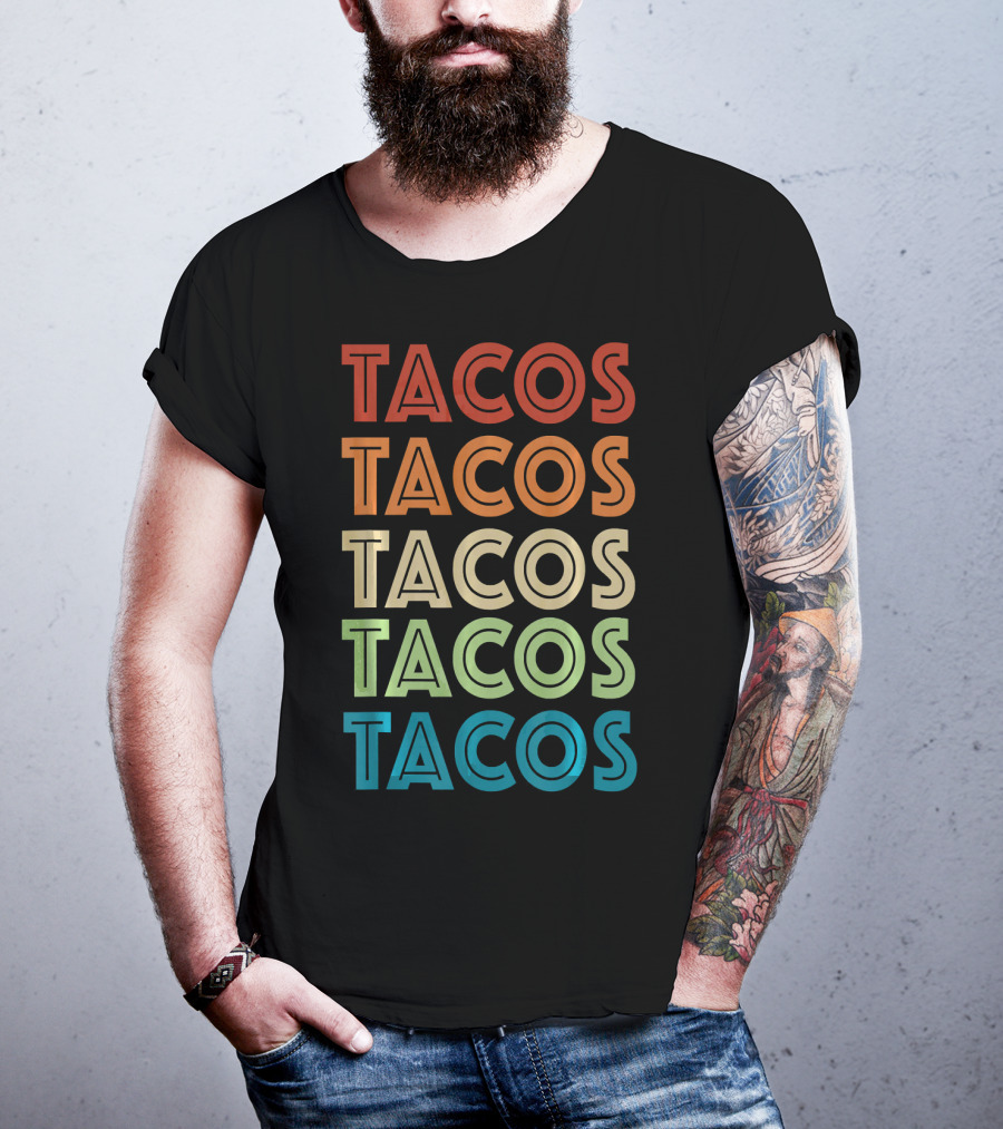 Cinco De Mayo Vintage Tacos Retro Typography T-Shirt