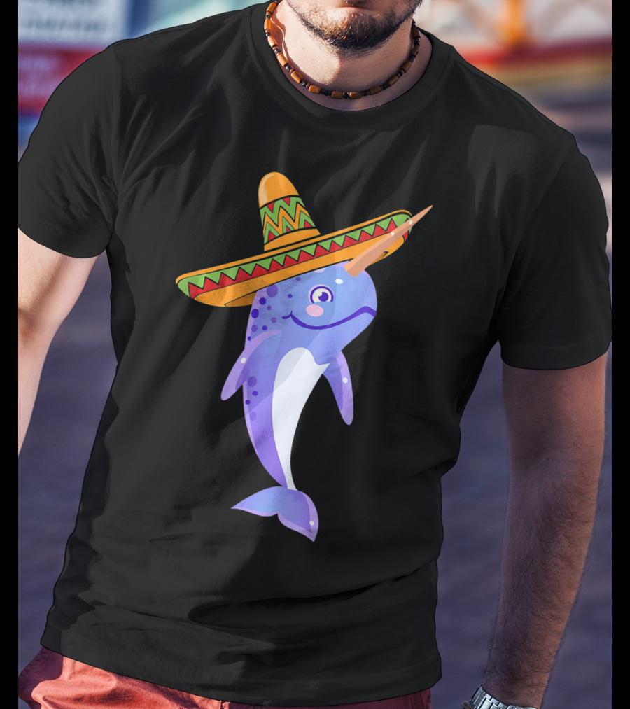 Narwhal Sombrero Mexican Fiesta Cinco De Mayo T-Shirt