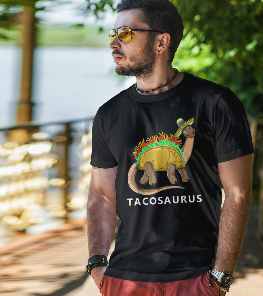 Tacosaurus Cool Dino Taco Sombrero Fiesta Cinco T-Shirt
