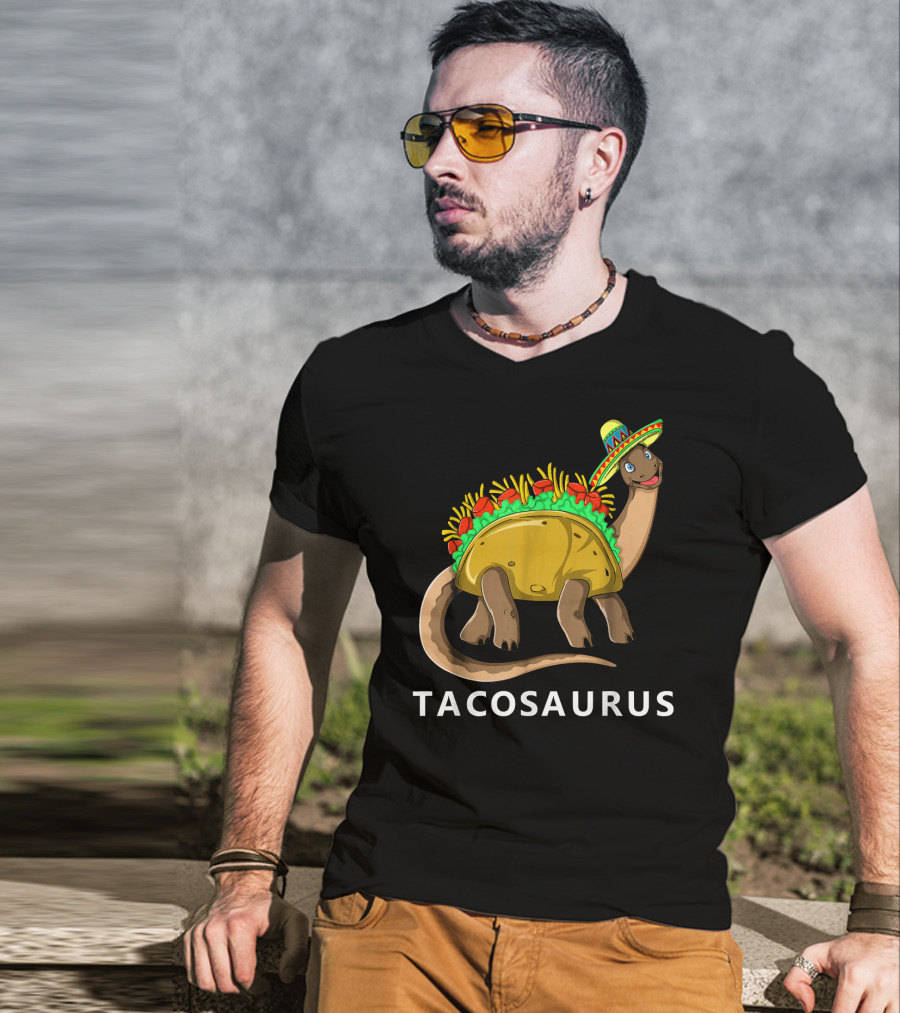 Tacosaurus Cool Dino Taco Sombrero Fiesta Cinco T-Shirt