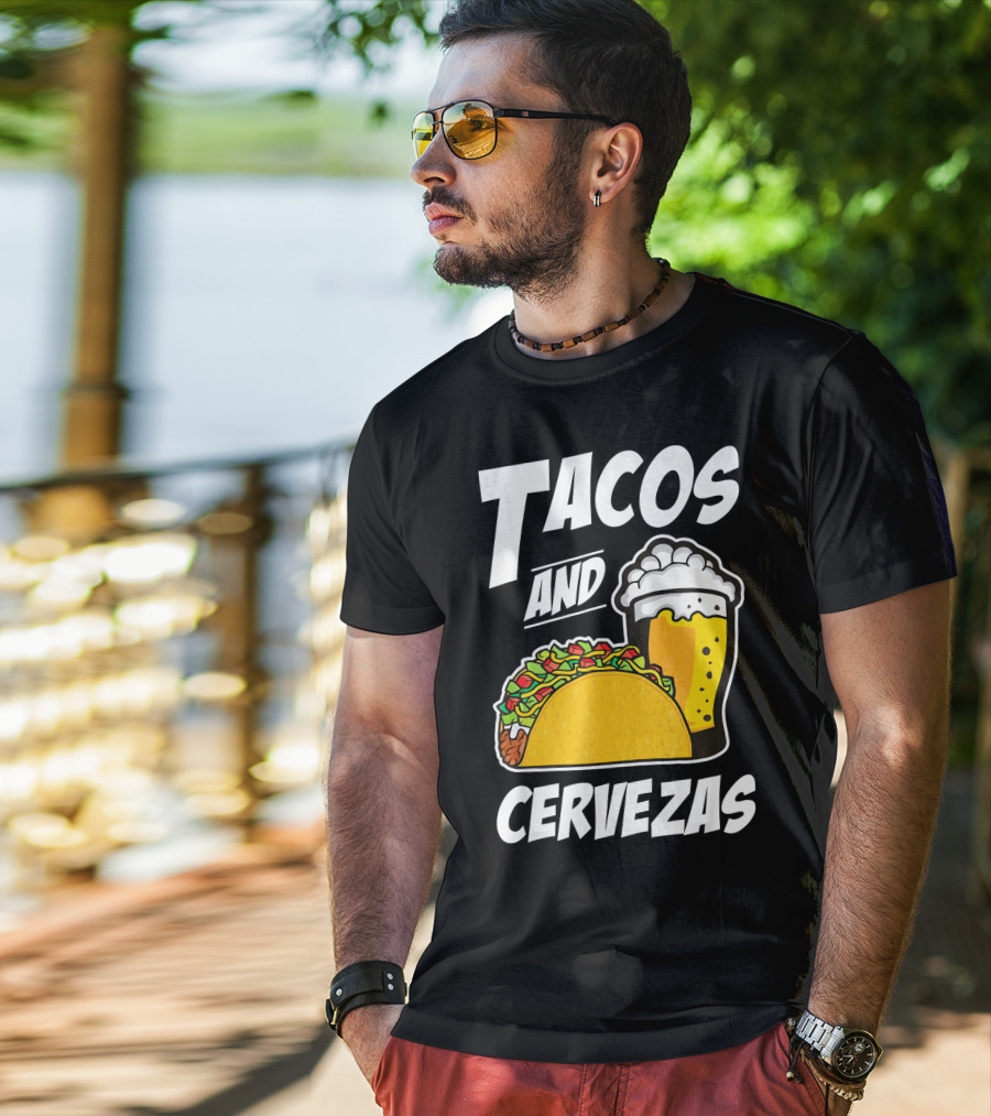 Tacos And Cervezas Funny Cinco De Mayo T-Shirt