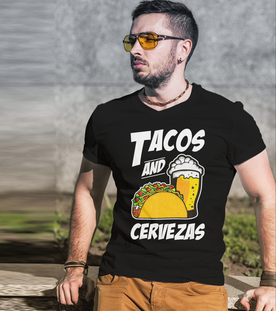 Tacos And Cervezas Funny Cinco De Mayo T-Shirt