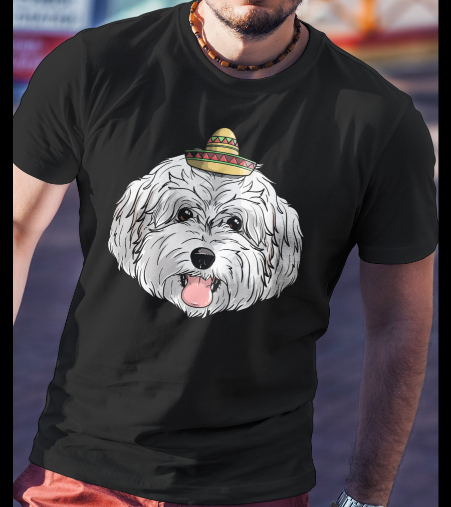 Maltipoo Dog Sombrero Fiesta Cinco De Mayo T-Shirt