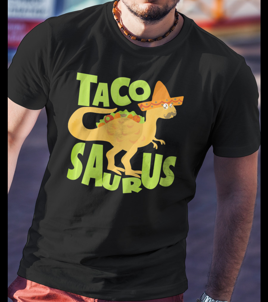 Cinco De Mayo Taco Tacosa Dinosaur Tacosaurus Sombrero T-Shirt