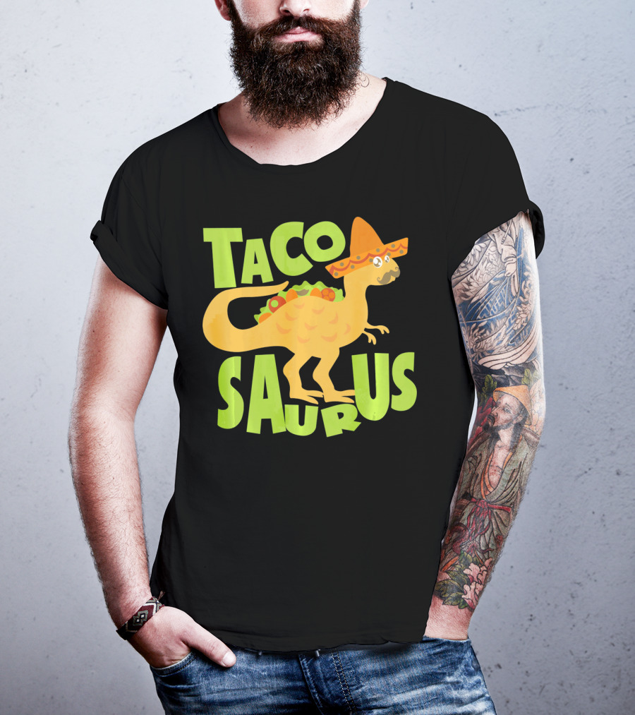 Cinco De Mayo Taco Tacosa Dinosaur Tacosaurus Sombrero T-Shirt
