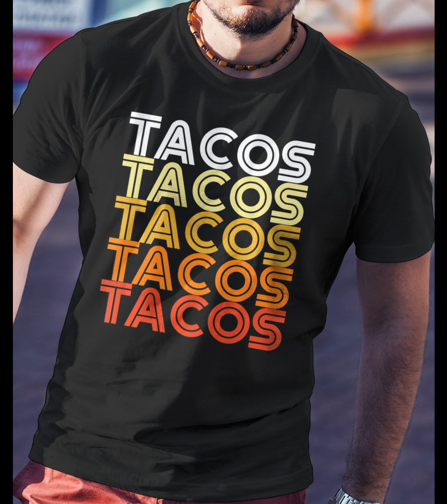 Cool Retro Vintage Tacos Gradient T-Shirt