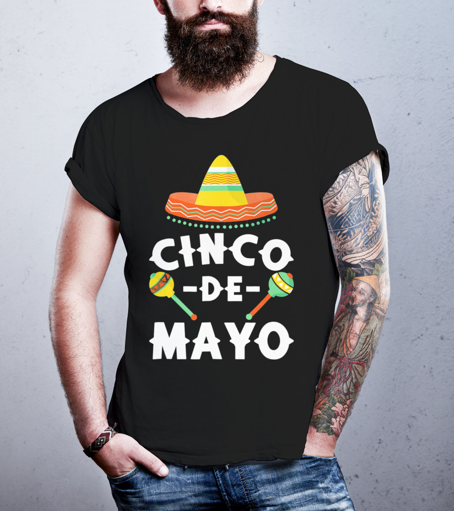 Cinco De Mayo Sombrero And Maracas T-Shirt