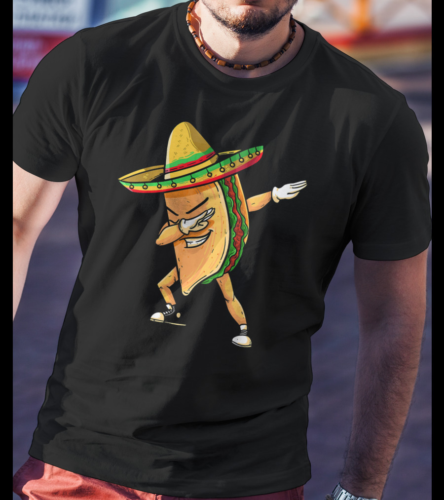 Funny Dabbing Taco Mexican Cinco De Mayo Sombrero Dance T-Shirt