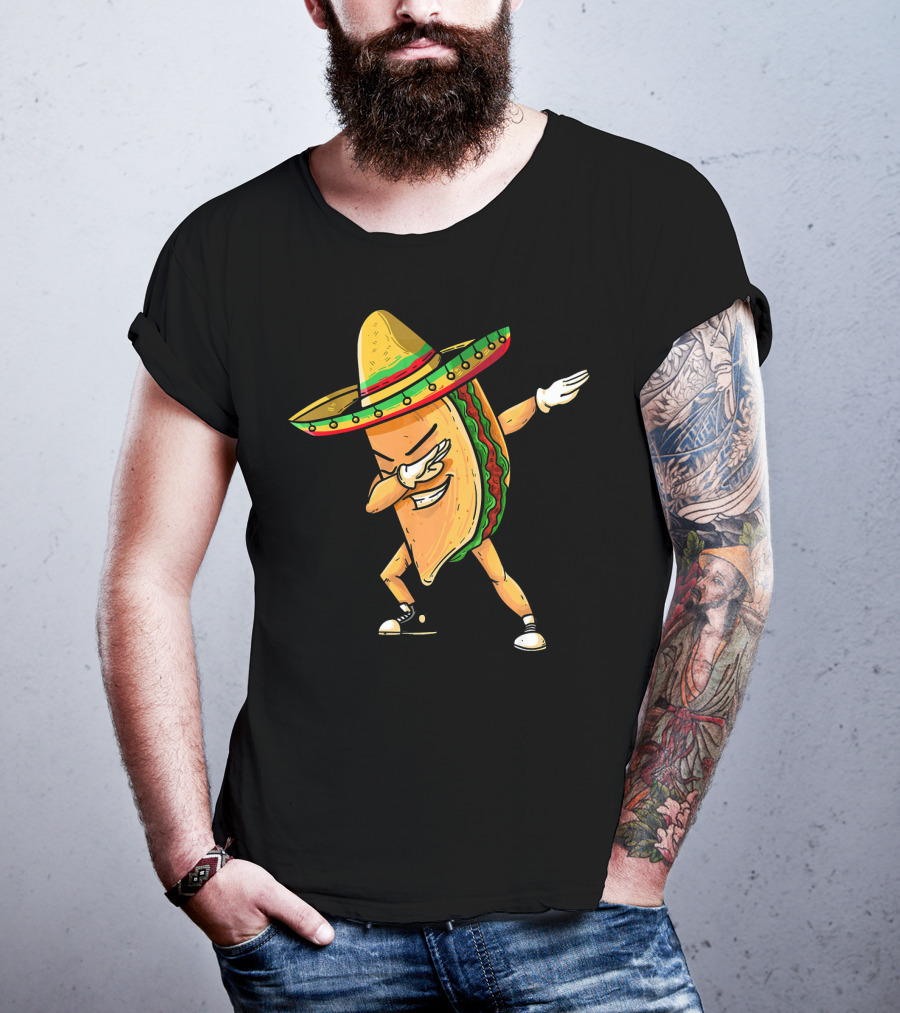 Funny Dabbing Taco Mexican Cinco De Mayo Sombrero Dance T-Shirt