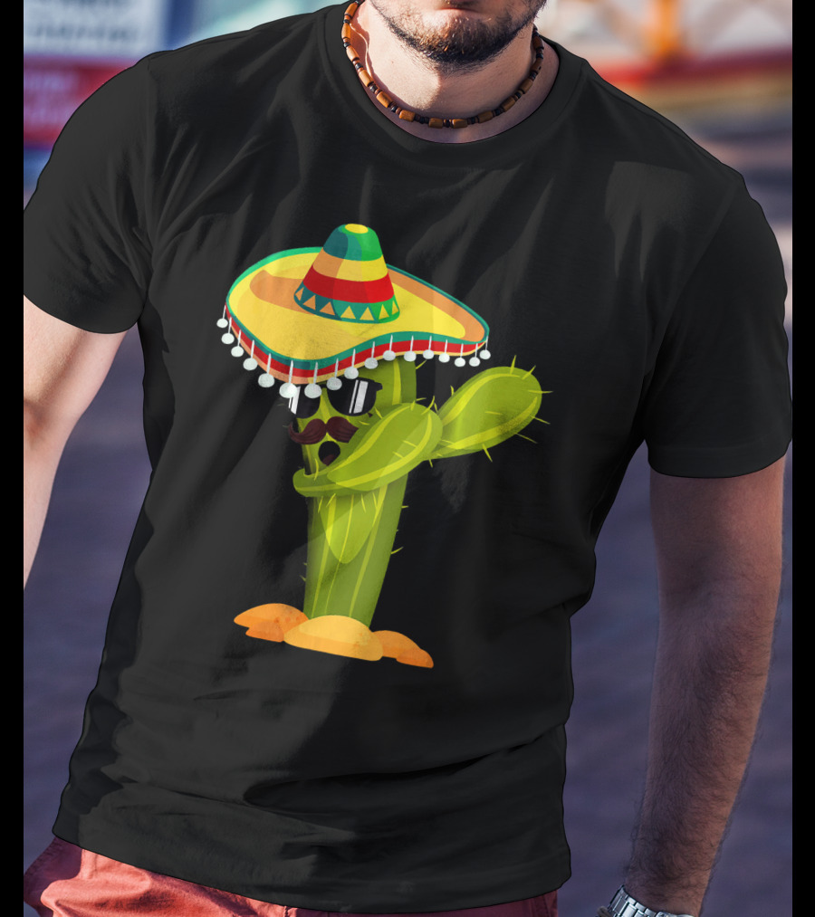 Cinco De Mayo Dabbing Cactus Sombrero Boy T-Shirt