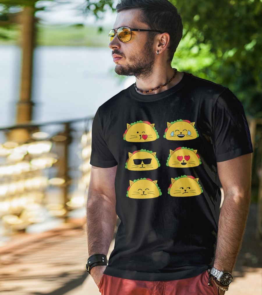 Taco Cat Emoji Faces Tacocat Lover T-Shirt