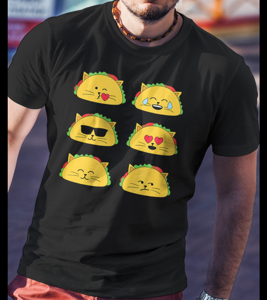 Taco Cat Emoji Faces Tacocat Lover T-Shirt