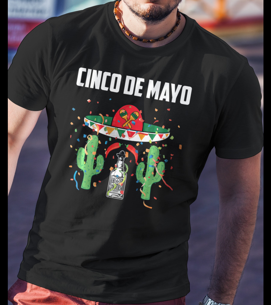Cinco De Mayo Gringo Drinking Team May Sombrero Cactus Tequila T-Shirt