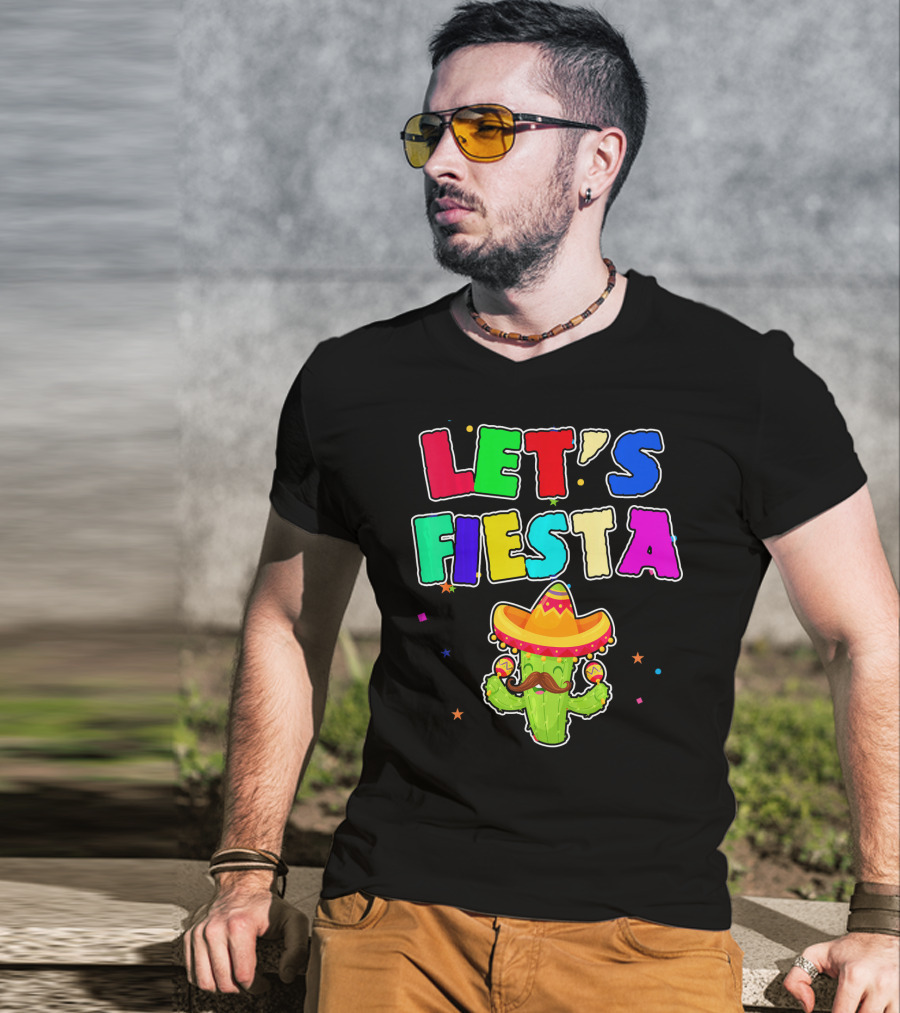 Let's Fiesta Cinco De Mayo Drinko Cactus Sombrero T-Shirt