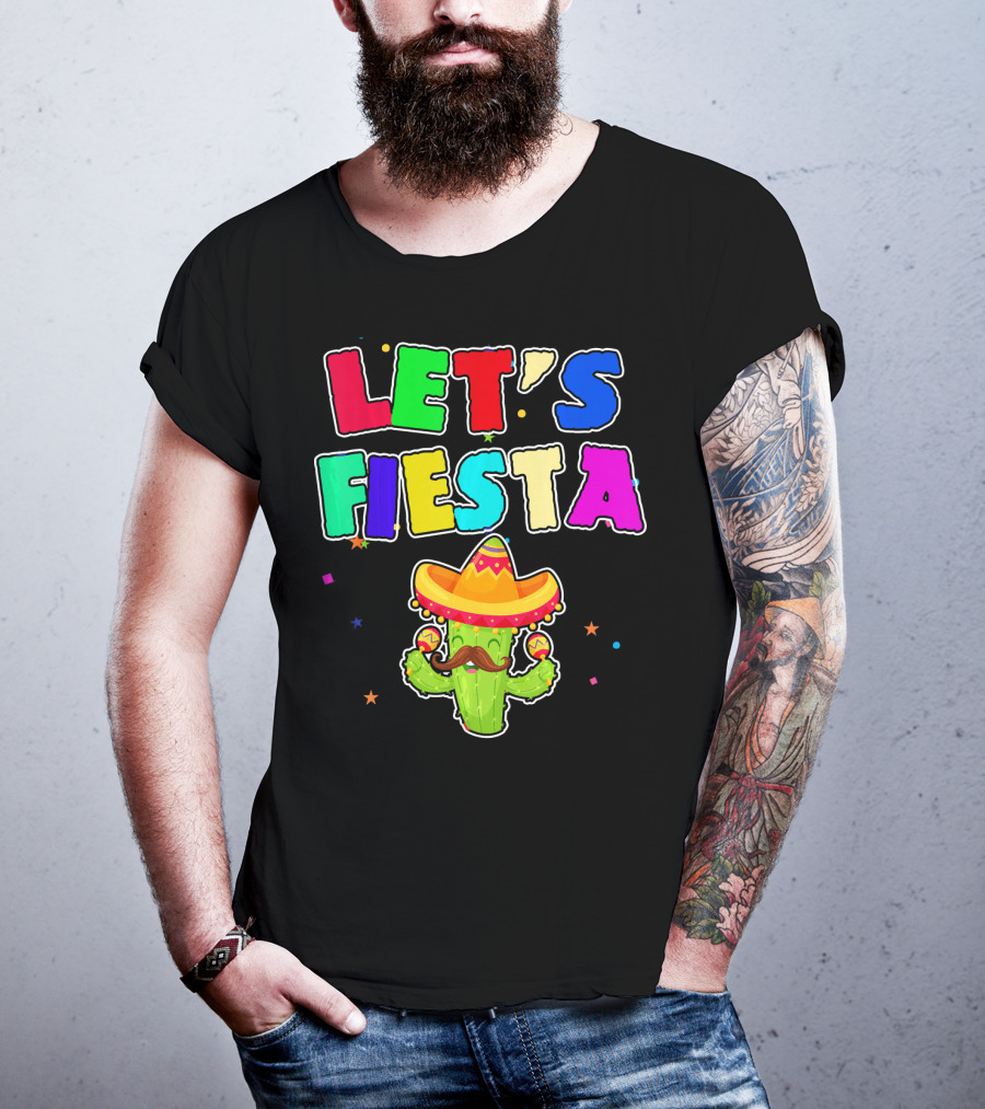 Let's Fiesta Cinco De Mayo Drinko Cactus Sombrero T-Shirt