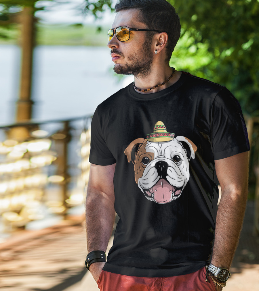 Boxer Dog Sombrero Cinco De Mayo Fiesta Fun T-Shirt