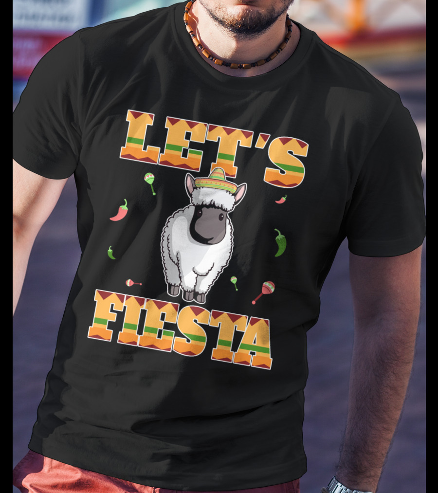 Let's Fiesta Sheep Cinco De Mayo Mexican T-Shirt