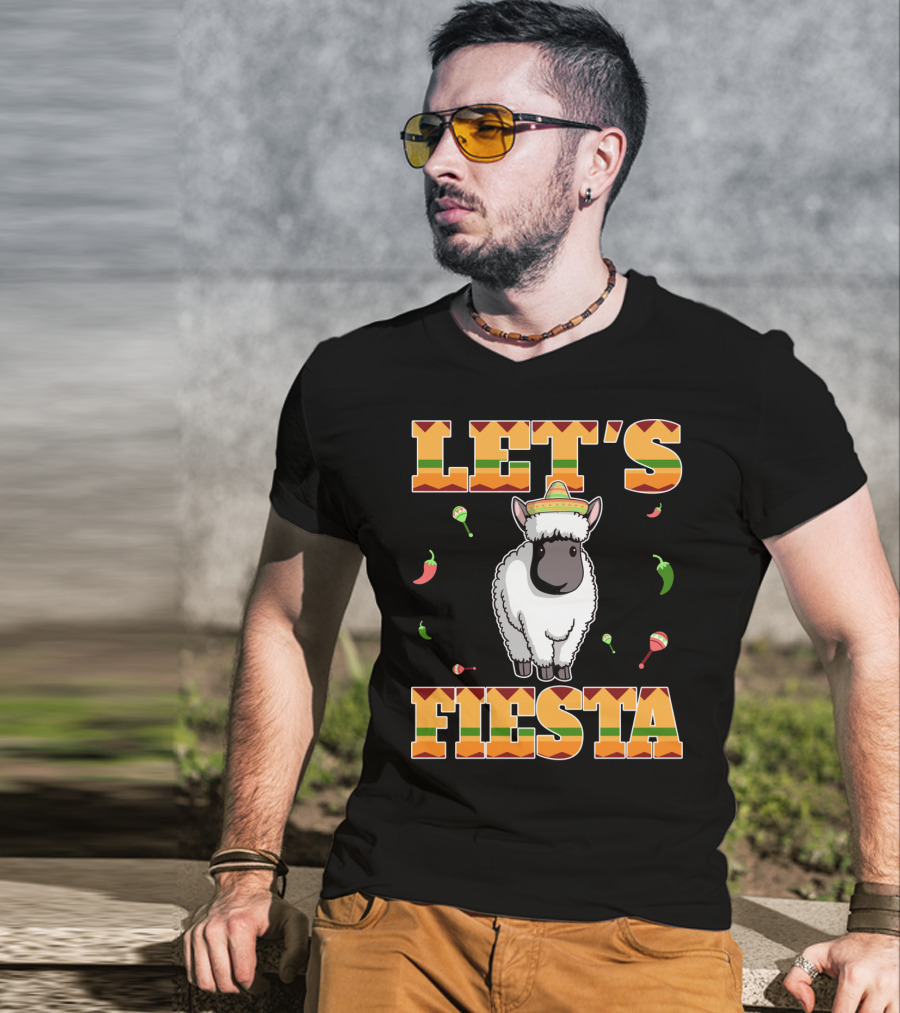 Let's Fiesta Sheep Cinco De Mayo Mexican T-Shirt