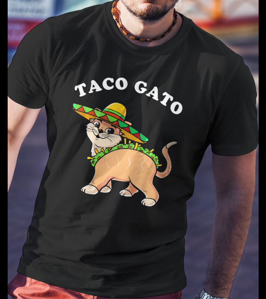 Taco Gato Sombrero Funny Cinco De Mayo Cat T-Shirt