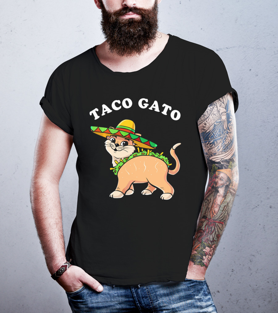 Taco Gato Sombrero Funny Cinco De Mayo Cat T-Shirt