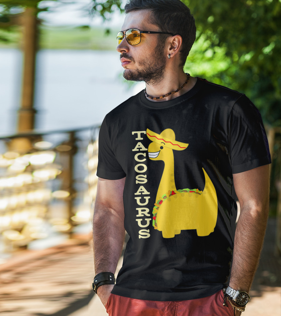 Cinco De Mayo Tacosaurus Dinosaur With Sombrero T-Shirt