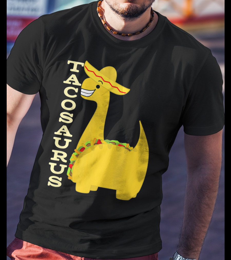 Cinco De Mayo Tacosaurus Dinosaur With Sombrero T-Shirt