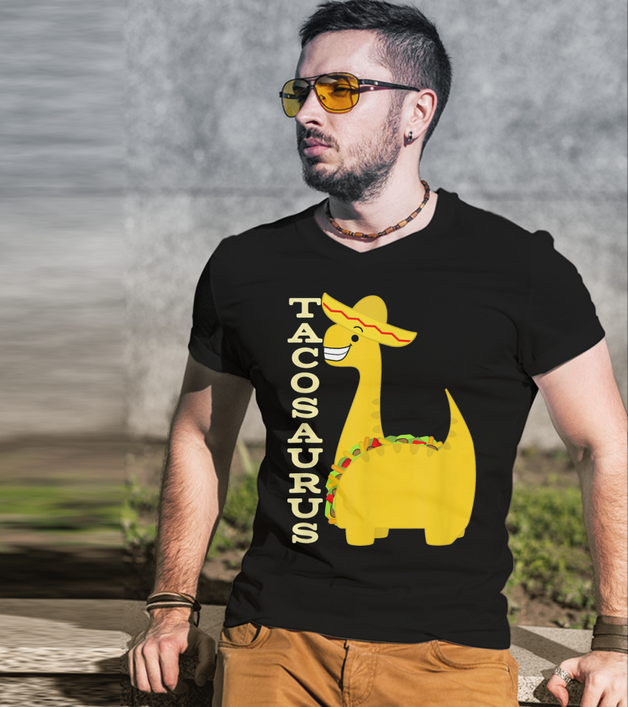 Cinco De Mayo Tacosaurus Dinosaur With Sombrero T-Shirt