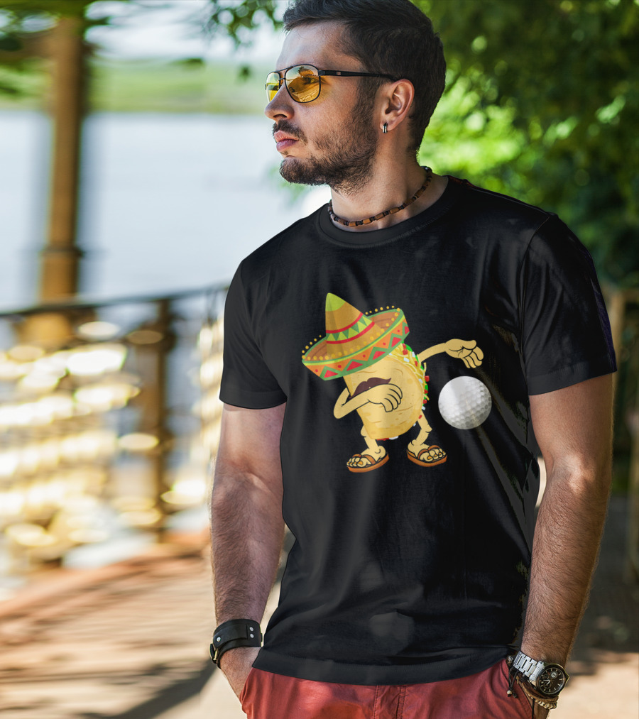 Dabbing Golf Taco Dab Funny Cinco Sombrero Dance T-Shirt