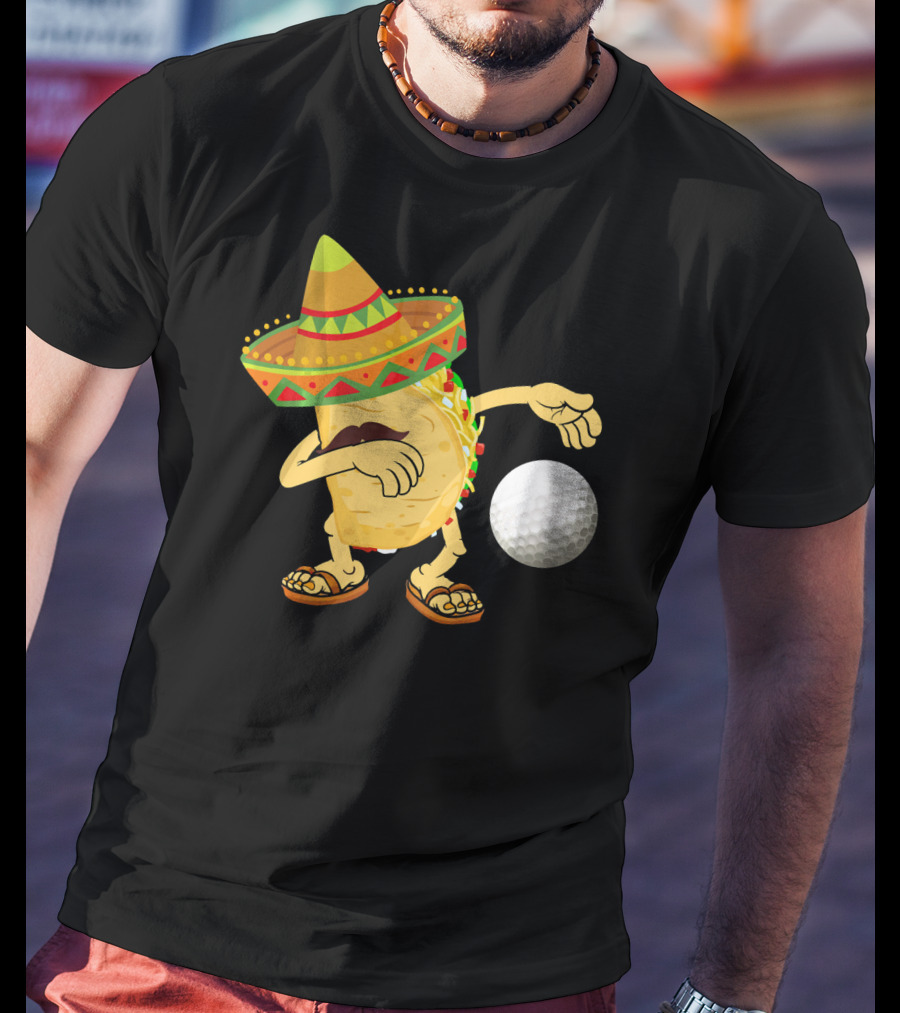 Dabbing Golf Taco Dab Funny Cinco Sombrero Dance T-Shirt
