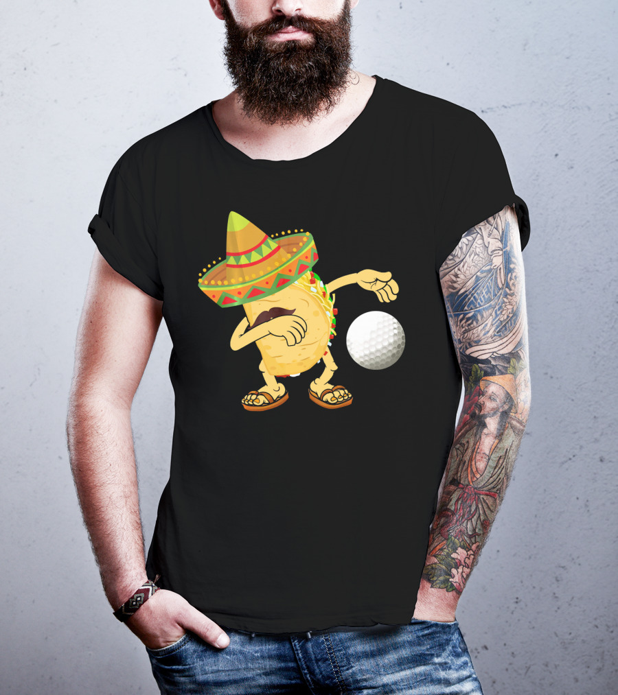 Dabbing Golf Taco Dab Funny Cinco Sombrero Dance T-Shirt