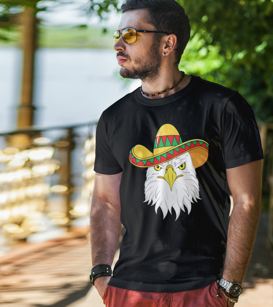 Cinco De Mayo Eagle With Sombrero America Kids T-Shirt