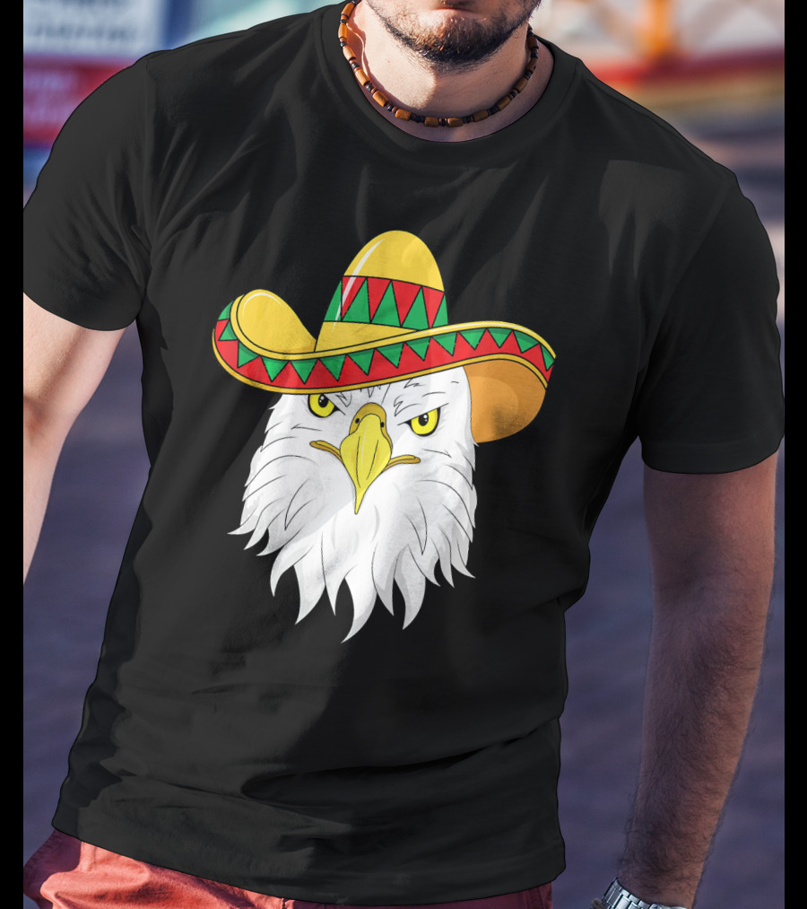 Cinco De Mayo Eagle With Sombrero America Kids T-Shirt