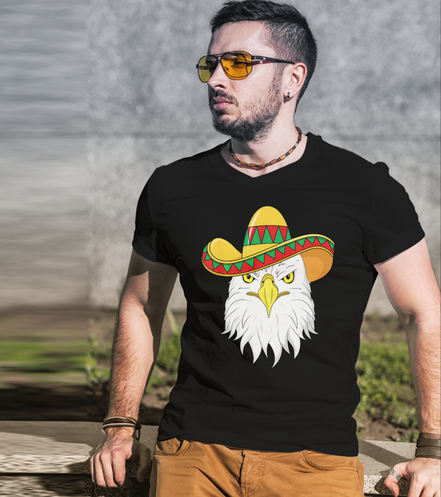 Cinco De Mayo Eagle With Sombrero America Kids T-Shirt