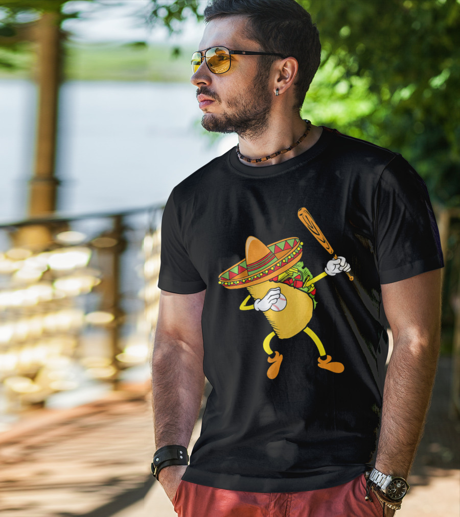 Cinco De Mayo Dabbing Taco Baseball Fiesta T-Shirt
